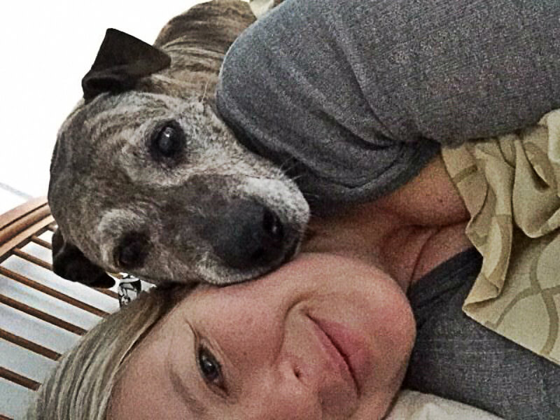 Sylvia just couldn't deny her old dog the big bed. 